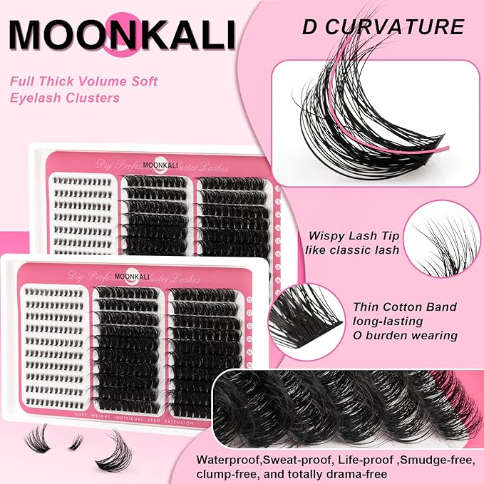 Fluffy Lash Clusters 80D 100D Mix Individual Lashes Clusters With Bottom Eyelash Clusters 12-18MM Thick Volume Cluster Eyelash Extensions Waterproof D Curly DIY Fake Mink Eyelashes Extension