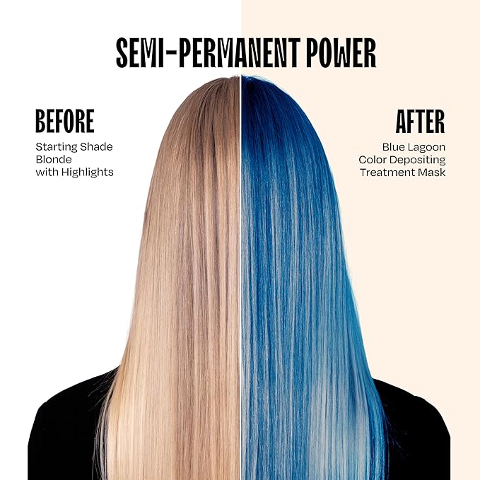 Overtone Semi Permanent Hair Color Conditioner, Blue Lagoon, 8 oz, Nourishing, Damage-Free, Color Depositing Mask for All Hair Types with Shea Butter & Coconut Oil, Vegan & Cruelty-Free