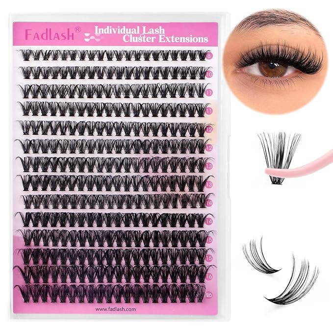 Cluster Lashes 40D Large Tray DIY Eyelash Extension Mix Individual Lashes C Curl Faux Mink Eyelash Clusters Premade Fans Volume Lash Clusters (40D-0.07-C, 8-16mm)