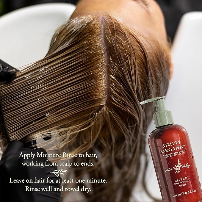 SIMPLY ORGANIC Hair Detox Clarifying Deep Conditioner Scalp Rinse, Made in Italy, All Natural Cruelty Free Hair Care for Women & Men, Rosemary, Sage & Olive Leaf Extract, 8.5 fl oz/251ml, REFRESH