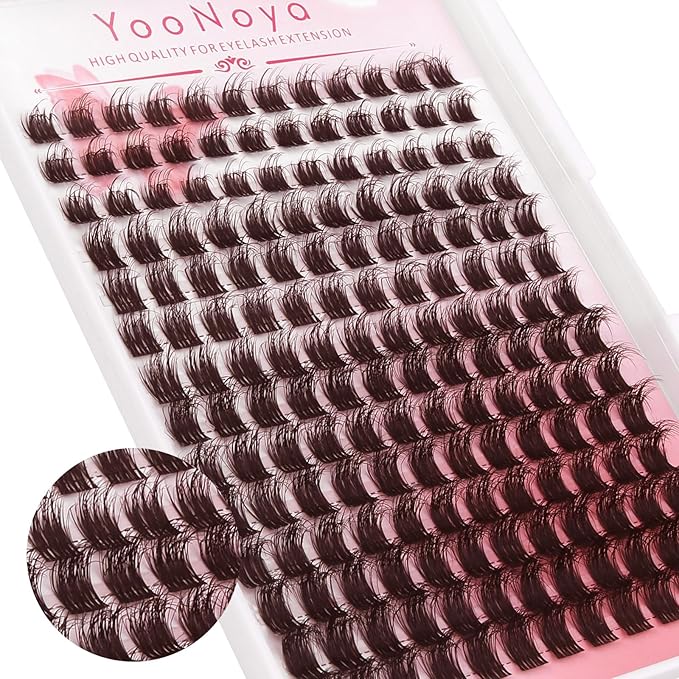 Lash Clusters 168 PCS 10-16mm Thick Eyelash Clusters D Curl Fluffy Cluster Eyelash Extensions Natural Cluster Lashes Reusable Volume Lashes Extension with Clear Lashes Band (QC-10-16mm-168PCS)