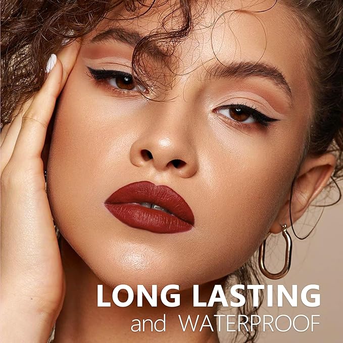 Dark Red Lipstick Long Lasting Lipsticks for Women Pigmented Smudgeproof Transferproof Vegan Cruelty Free Lip Color, A12 Forever