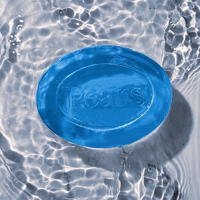 Pears Glycerin Soap Variety 3-Pack – Transparent Amber, Blue & Green Bars for Soft, Glowing Skin, 3.53 Oz Ea