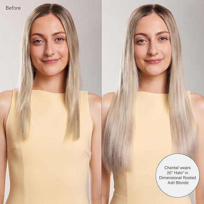 Luxy 100% Remy Human Hair - Seamless Clip-In Hair Extensions - Multi-Dimensional Color for Natural Blending, Adds Volume & Length 150 grams 12" Dimensional Rooted Ash Blonde