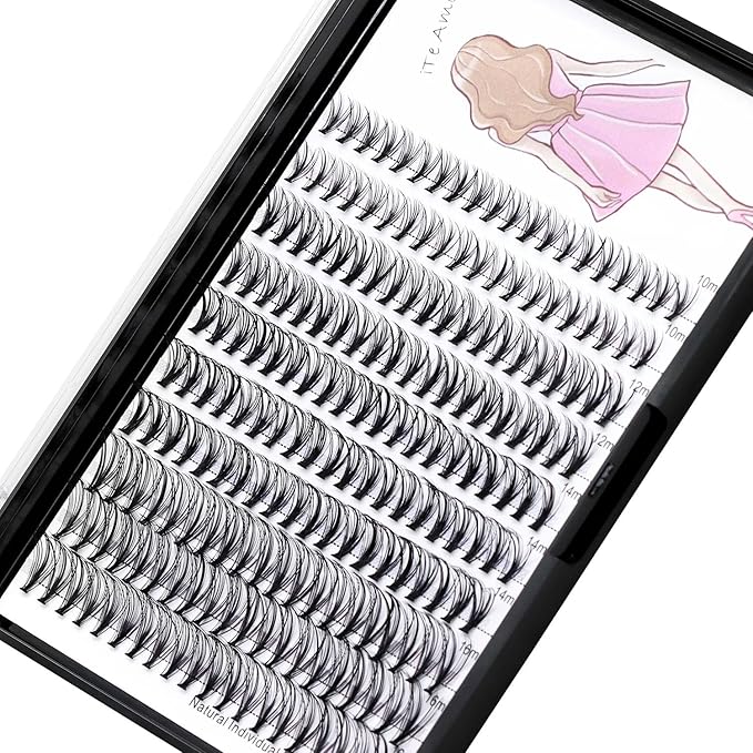 8-22mm to Choose 20D/40D/60D/80D/100D Individual False Eyelashes Makeup Cluster Eyelashes Thickness 0.07mm D Curl Natural long Black Soft 3D Eye Lashes Extensions (20D-10-12-14-16MM Kit)