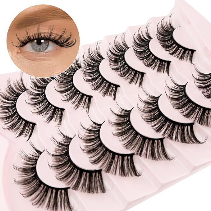Wispy Natural Look Lashes Yasnai Cat Eye Lashes False Eyelashes Lashes Fake Lashes Eyelashes Natural 7 Pairs Pack
