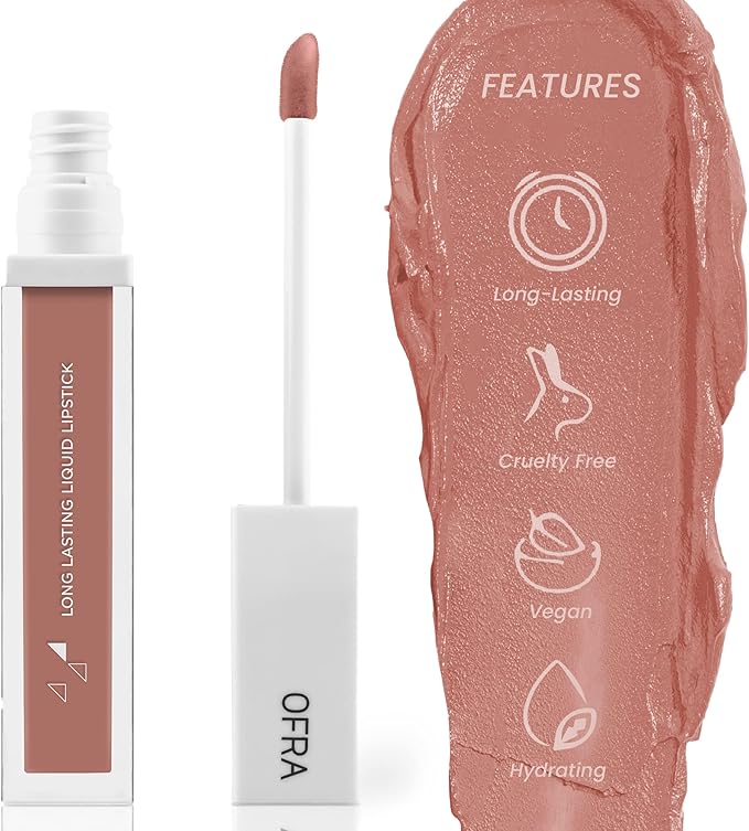 Ofra Long Lasting Liquid Lipstick - Sao Paulo | Nude Matte Lipstick with Peachy Undertones | 8g