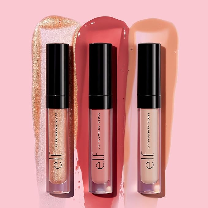 e.l.f. Lip Plumping Gloss, High-Shine Sheer Color, Hydrates & Creates Fuller Lips With Vitamin E, Vegan & Cruelty-Free, Sparkling Rosé