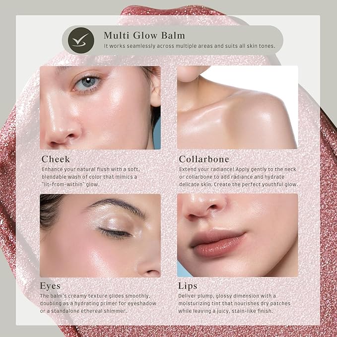bayfree Multi Glow Balm, Cream Blush for Cheeks, Blush Balm Face Makeup, Radiant Finish, Hydrating, Creamy, Lightweight & Blendable Color, Face Makeup, 0.63 Oz