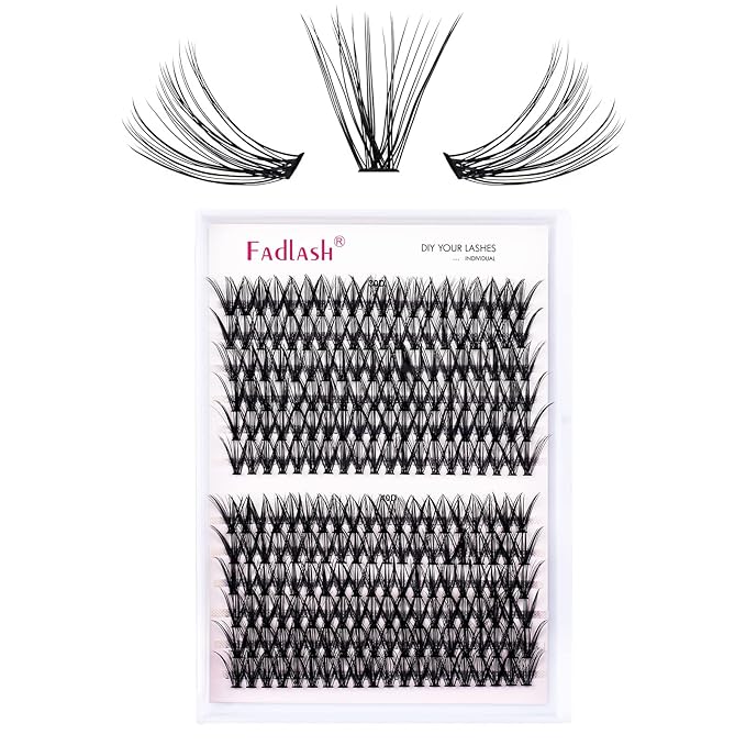 Individual Lashes 240pcs Cluster Lashes 30D+40D DIY Eyelash Extension D Curl 0.07 Natural Individual Lash Extensions False Eyelashes at Home (30D+40D-0.07D, 16mm)