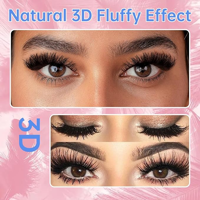 Fake Eyelashes Fluffy Strip Lashes Mink False Lashes Comfortable False Eyelashes By GEMERRY(10 Pairs, A04)