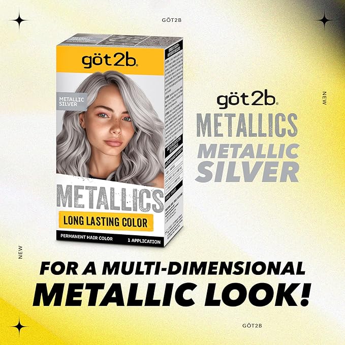 Got2b Metallics Permanent Hair Color, M71 Metallics Silver
