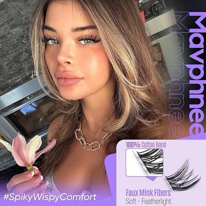 Natural Lash Clusters Wispy Cluster Lash Extensions Spiky Eyelash Extensions Fairy Individual Lashes Clusters Anime Eyelash Clusters CC-Curly Wider Band DIY Lash Value Pack (150Pcs, 10-18MM)