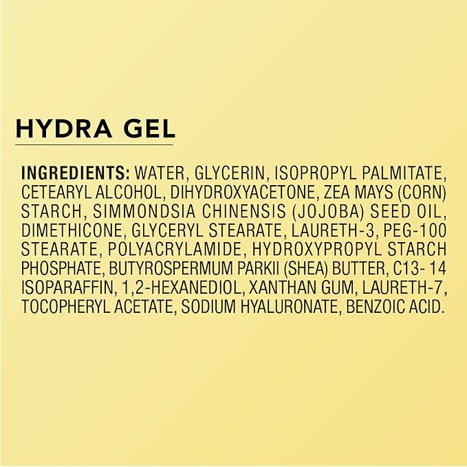 Jergens Natural Glow Hydra Gel Moisturizer, Hyaluronic Acid Tanning Lotion, Hydrating Tanning Gel, Fragrance-Free Self Tanner, Medium to Deep Skin Tones 8.3 Oz