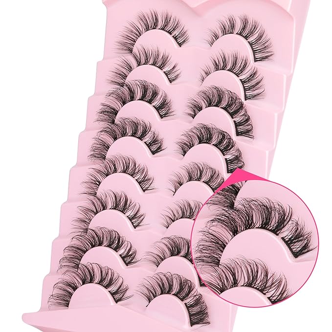 Natural Lash Clusters D-Curly False Eyelashes Extensions 4 Styles Mixed Wispy Individual Lashes16mm Cluster Eyelashes Fluttery Volume Lashes 8 Pairs Multipack by Eefofnn