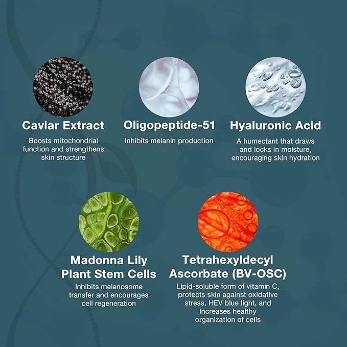 Lira Clinical BIO Caviar Crème - Daily Hydrating Facial Moisturizer with Advanced Peptide Complex and Vitamin C - Night Cream for Dry Skin - Travel Size Nourishing Cream for Skincare Routine - 1 oz