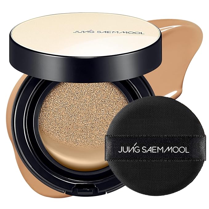 JUNG SAEM MOOL Essential Skin Nuder Cushion 26W Oat 0.49 Fl Oz, No Refill, Natural Radiant Finish Cushion Foundation with Buildable Coverage, Lightweight Texture, Korean Foundation Makeup