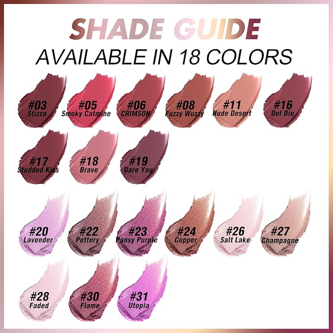 FOCALLURE Ultra Chic Lipstick,Rich Vitamin E Lip Crayon,Lightweight Color without Drying or Fading,Long Lasting Lips Makeup,#23 Pansy Purple