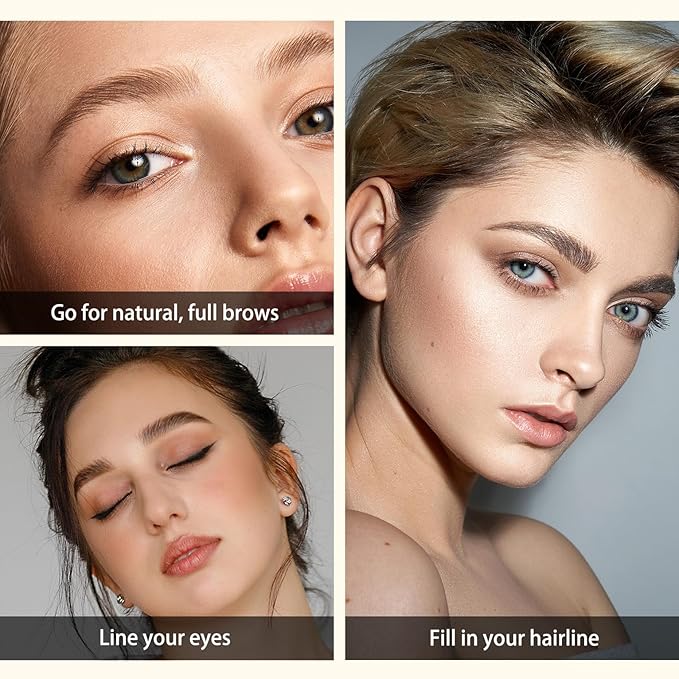 UCANBE 2-in-1 Eyebrow Pen & Gel Eyeliner Pencil – Microblading Eye Brow Pencil with Brow-Fection Angled Brush Tip + 1.5mm Ultra-Fine Eye Liner, Waterproof, Quick-Dry, Long Lasting (Brown)