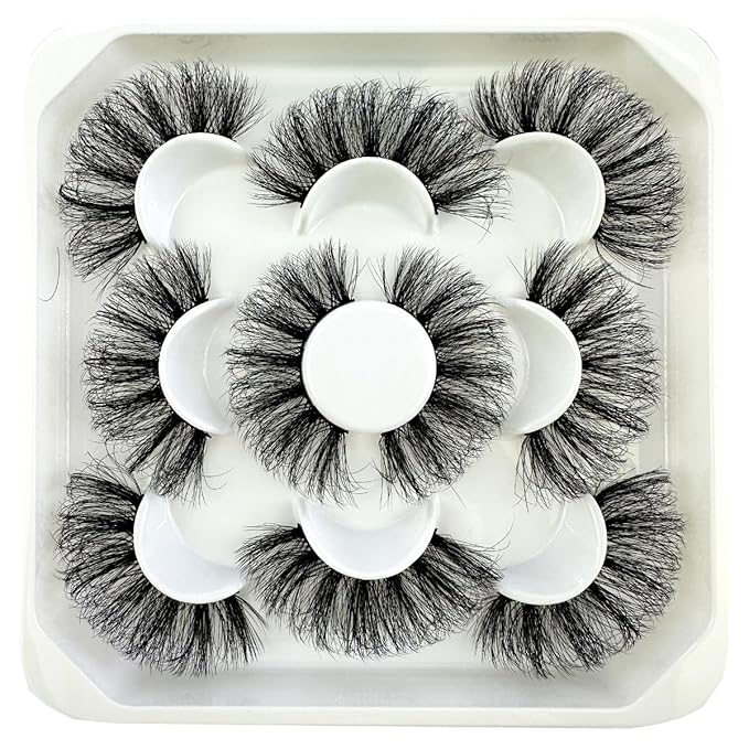 HBZGTLAD new 5 Pairs 25 mm 3d Mink Lashes Bulk Faux with Custom Natural Mink Lashes Pack Short Wholesales Natural False Eyelashes (XM556)