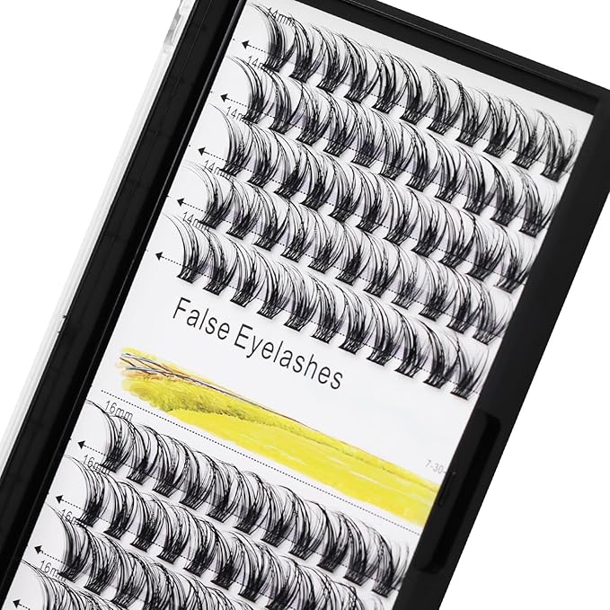 Bodermincer 120 Clusters 10mm+12mm/12mm+14mm/14mm+16mm Mixed Wide Cluster False Eyelash Individual Cluster EyeLashes Grafting Fake False Eyelashes Eyelash Extension (M004# 12+14mm Mixed)