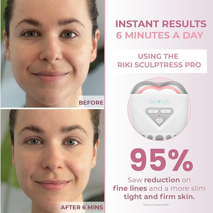 RIKI LOVES RIKI Sculptress PRO Gua Sha – 5-in-1 Smart Facial Massager with Heat, Cooling, Micro, LED Light Therapy & Vibration | Lifting & Tightening Tool for Face Contour, Puffiness & Glowing Skin
