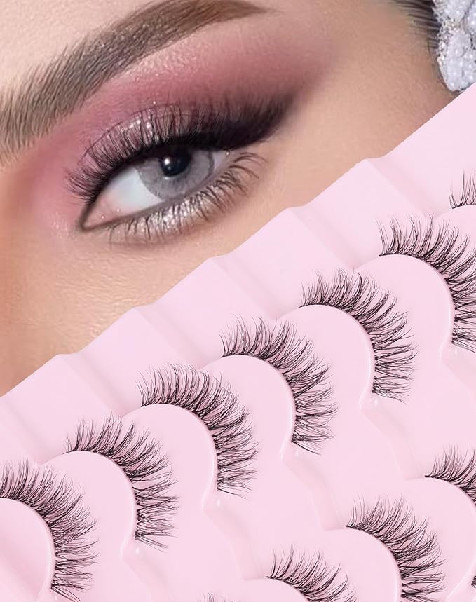 Onlyall Clear Band Lashes Natural False Eyelashes C Curl Lashes Fake Eyelashes Natural Lashes H18