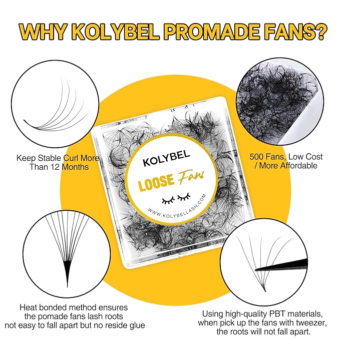 500 Premade Fans Lash Extension 6D 0.07 C Curl Promade Fans 12mm Premade Lash Fans for Eyelash Extension Middle Stem Handmade Loose Pre made Eyelash Fans Volume Soft Pointy Base (6D,0.07-C-12MM)