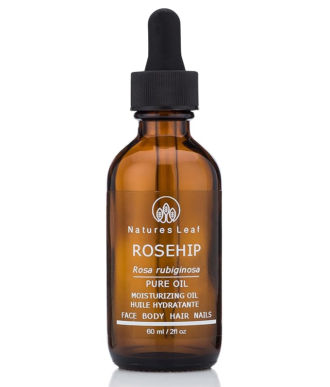 Rosehip Seed Oil Organic 100% Pure Cold Pressed Unrefined Omegas 3,6 & 9 Vitamins A, C Anti-Aging Wrinkles & Fine Lines 2 fl oz.