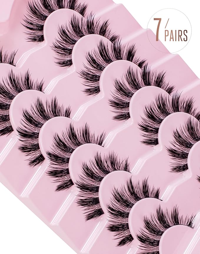 Manga Anime Eyelashes Japanese Spiky Fake Lashes Asian Wispy Strip Lashes M-12
