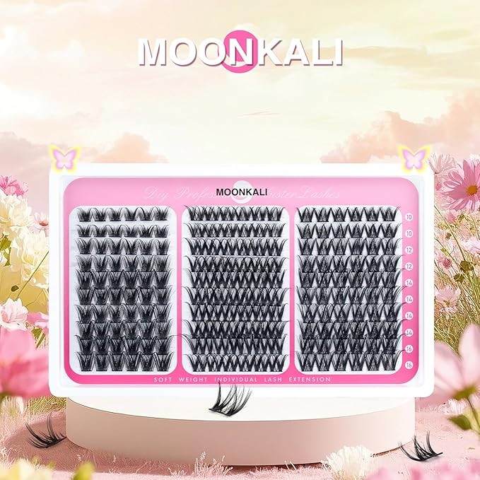 Natural Lash Clusters Wispy Eyelash Clusters 3 Styles Mix Natural Cluster Eyelash Extensions D Curly Soft Individual Lashes 10-16 mm Mix Length Natural Look Lashes Clusters with Thin Lash Band