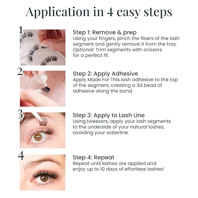 FlutterHabit The Shorties Lashes, DIY Lash Extensions [Up to 10 Day Wear], Natural & Neat Doll Eyed Cluster Lashes, Salon Quality Eyelashes Extensions, Natural Lashes, No Lash Glue Included
