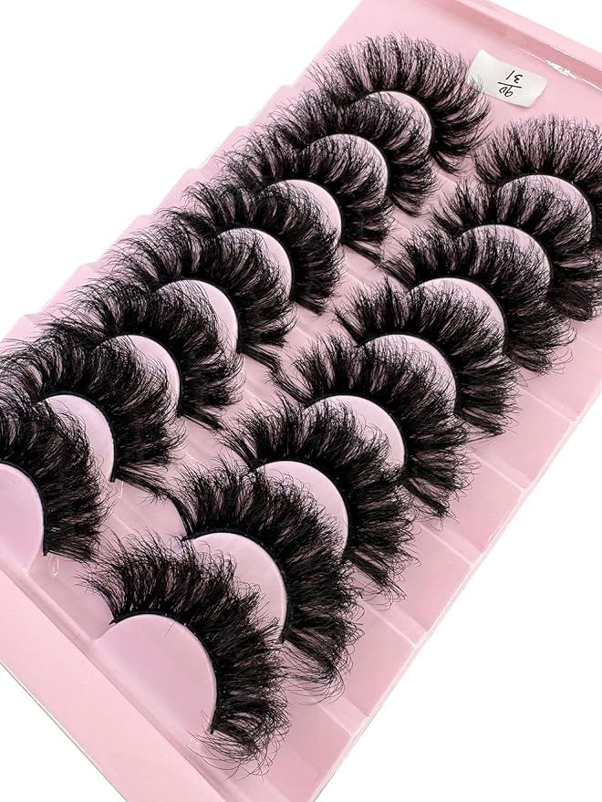 HBZGTLAD Mink Lashes Fluffy False Eyelashes 25mm Dramatic Faux Mink Eyelashes Natural Look Cat Eye Volume Eye Lashes Multipack (9D-31)