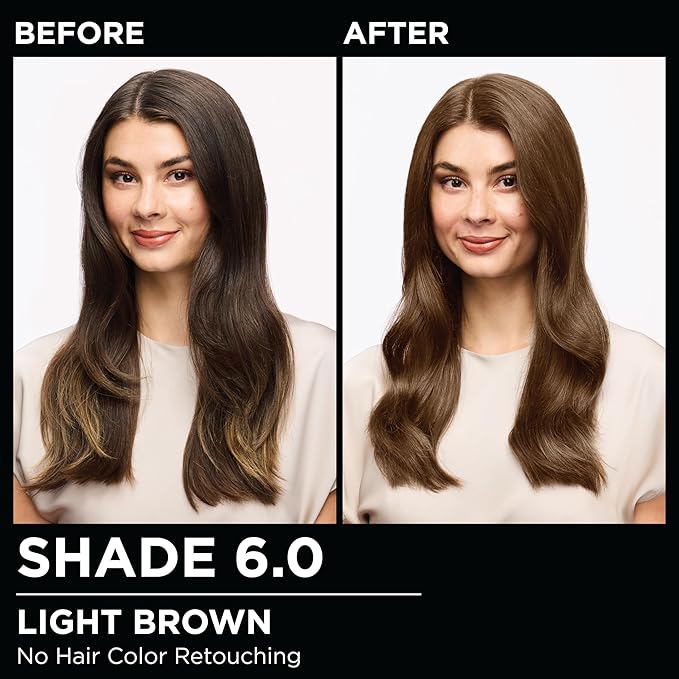 Garnier Hair Color Olia Ammonia-Free Brilliant Color Oil-Rich Permanent Hair Dye, 6.0 Light Brown, 1 Count (Packaging May Vary)