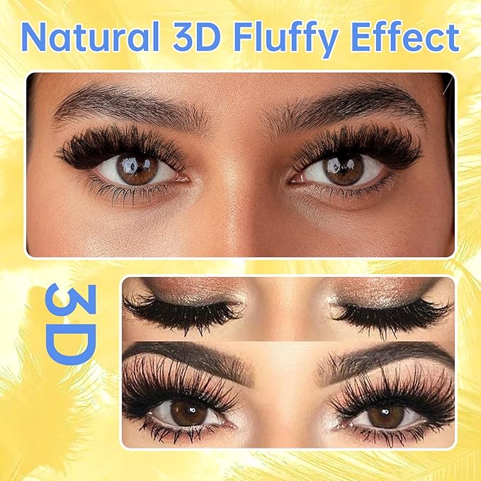 Fake Eyelashes 3D Effect Strip Lashes Wispy False Lashes Mink False Eyelashes By GEMERRY(10 Pairs, A05)