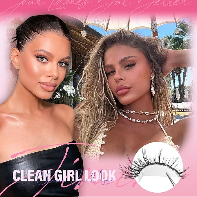 JIMIRE Lash Clusters Wispy Lash Extension Natural Eyelash Clusters 8-18MM D Curly Fluffy Cluster Eyelash Extensions with Bottom Lash Clusters 172Pcs Individual Cluster Lashes DIY at Home