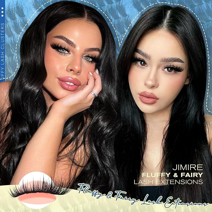 JIMIRE Manga Fairy Lash Clusters Volume Eyelash Clusters with Lash Spikes 300Pcs Wispy Cluster Eyelash Extensions 12-20MM Fluffy Individual Lashes Clusters Easy to Apply DIY Lash Extension at Home