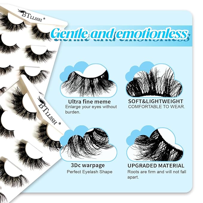 Vegan Mink Eyelashes - Reusable Strip Lash, Cruelty-Free Faux Mink Lashes for 3D Effect. Weightless, Fluffy & Easy to Apply Mink-Like False Eyelashes