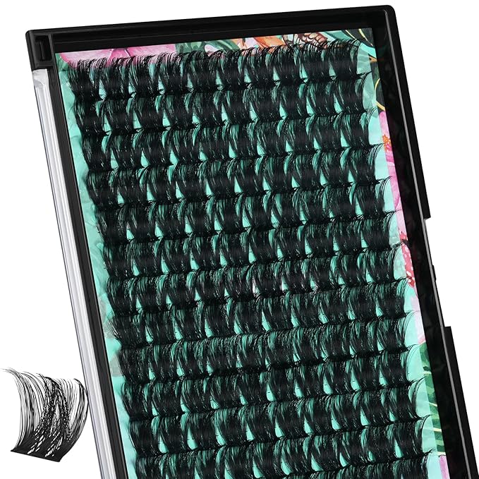 Lash Clusters Wet Look 140Pcs Fluffy Eyelash Cluster Ultra-Thin Lash Band Eyelashes Extensions Spiky Anime Wide Span Lashes(Sunflower,C-18mm)