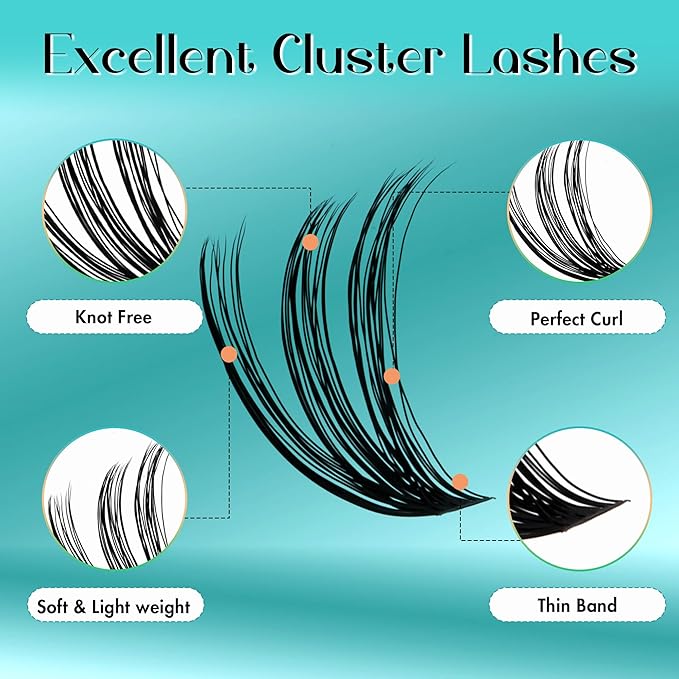 GEMERRY Lash Clusters 280pcs 100D DIY Eyelash Extension D Curl Individual Lash Cluster Natural Eyelash Extension Mixed Tray Reusable Handmade Home Application (100D-0.07D-10-18MIX)