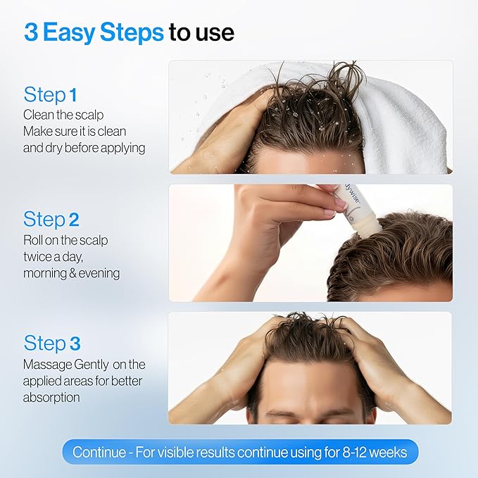 Be Bodywise 3% Redensyl & Rosemary Hair Growth Serum (Roll On) | Pack of 4 |with 2% Anagain | Thicker & Stronger Hair | Prevents Hairfall & Stimulates Hair Follicles | For All Hair Types | 100ml