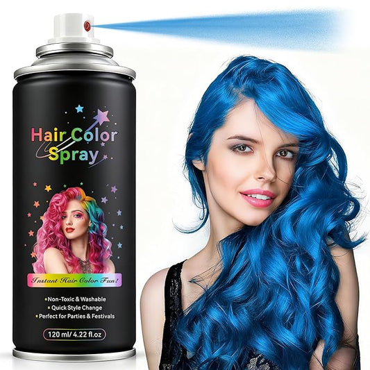 Temporary Hair Spray Color for Kids Women - One-Time Use Green Hair Spray, Vegan and Cruelty-Free Semi-Permanent Hair Color Dye (4.02Oz, Blue)
