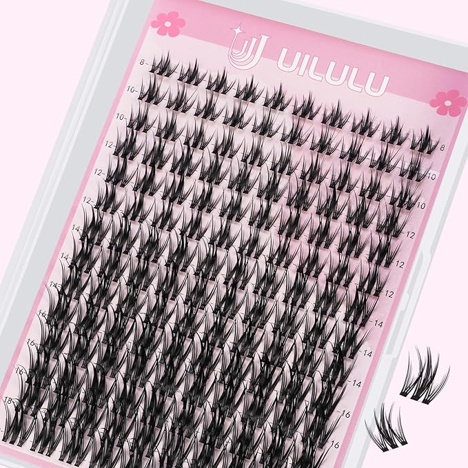 Lash Clusters for DIY Lash Extension at Home, Natural Wispy Individual Clusters Lashes False Eyelashes 140 Count 0.07D 8-18MM Mix D Curl Eye Lash Extensions (U21 Lash 8-18MM)