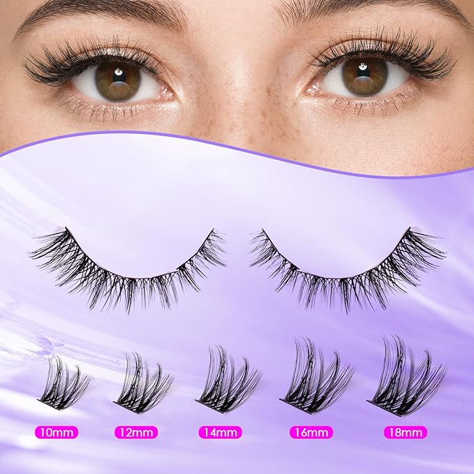 Ocean Pearl Lash Clusters Kit 168pcs,Eyelashes,spike-effect cluster lashes,10-18mm manga/anime-inspired lashes clusters,DIY Cluster Eyelash Extensions kit with lash bond+seal+remover+tweezers-M37+M30