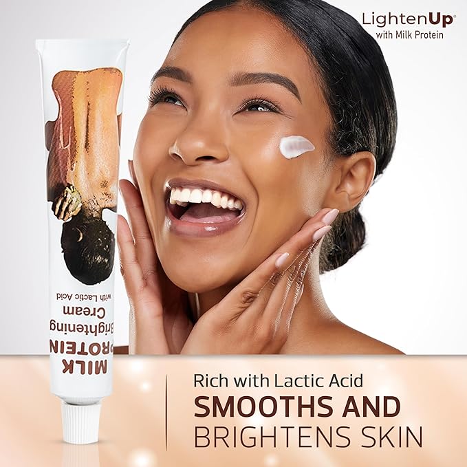 Lighten-Up Lactic Acid Cream - 1.7 Fl oz / 50 ml - Skin Brightening Cream, AHA Cream, Helps Even Skin Tone - with Vitamin C & Shea Butter