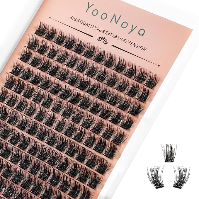Lash Clusters 144 PCS 10-12mm Mix Volume Lashes Eyelash Clusters D Curl Cluster Eyelash Extensions Natural Wispy Cluster Lashes Reusable Individual Thick Lash Extension (QD-10-12mm - Mix)