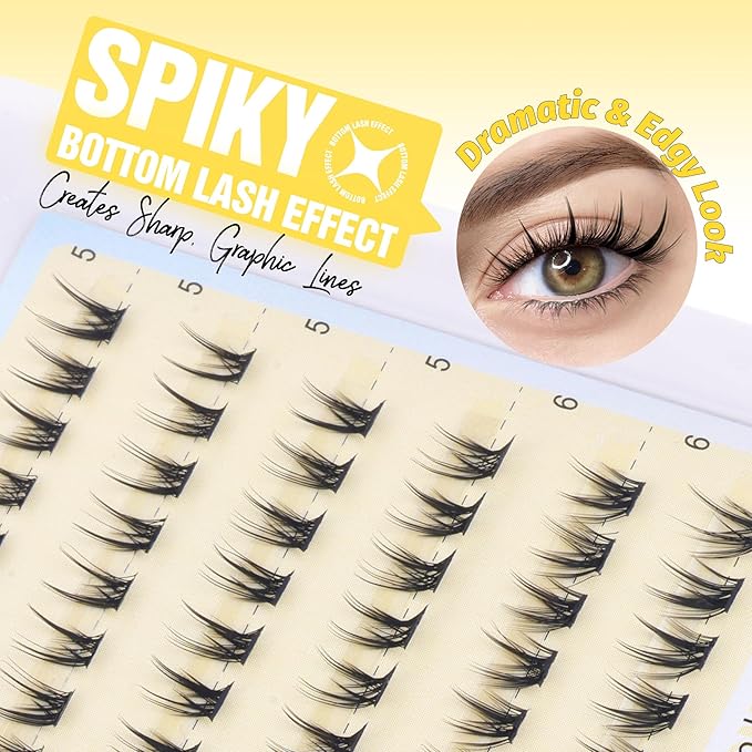 Bottom Lash Clusters Natural Eyelash Extensions Short Individual Lashes Wispy Eyelash Clusters 2 Styles 5-6MM Lower Cluster Lashes Extension 132 Pcs DIY at Home Bottom Lashes Pack