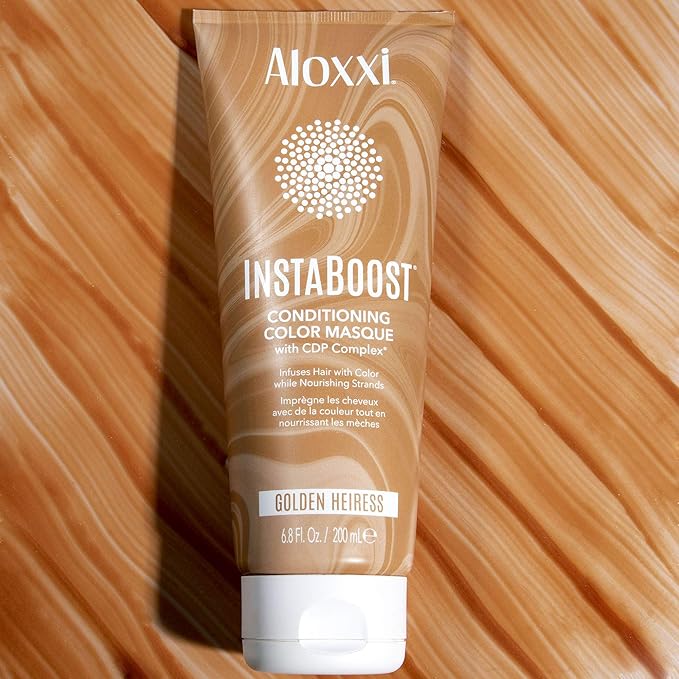 ALOXXI InstaBoost Conditioning Color Mask in Golden Heiress, Deposits Brown Color and Deeply Conditions Hair, 6.8 Fl Oz