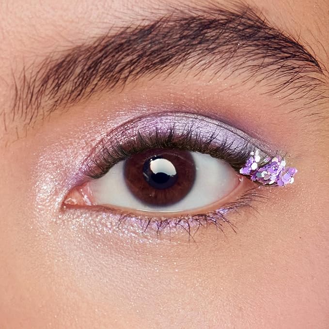 imPRESS X WICKED: FOR GOOD Press On Self Adhesive Eyelashes, ‘Forever My Friend’, 8mm-10mm Natural Volume Press On Lashes, Purple Glitter, 12 Lash Clusters & Non-Stick Mini Applicator