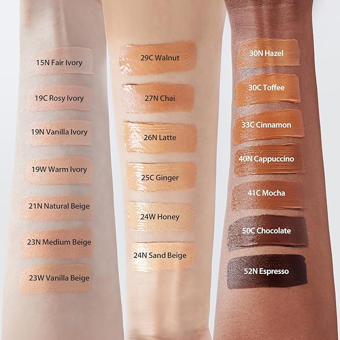 milktouch Cushion Foundation, 24H Flawless Skin, Radiant Shine, No Oxidation, Long-Lasting, Non-Creasing, 60% Hydrating Skincare Infused Korean, Stocking Stuffers, Christmas Gifts (29C Walnut)